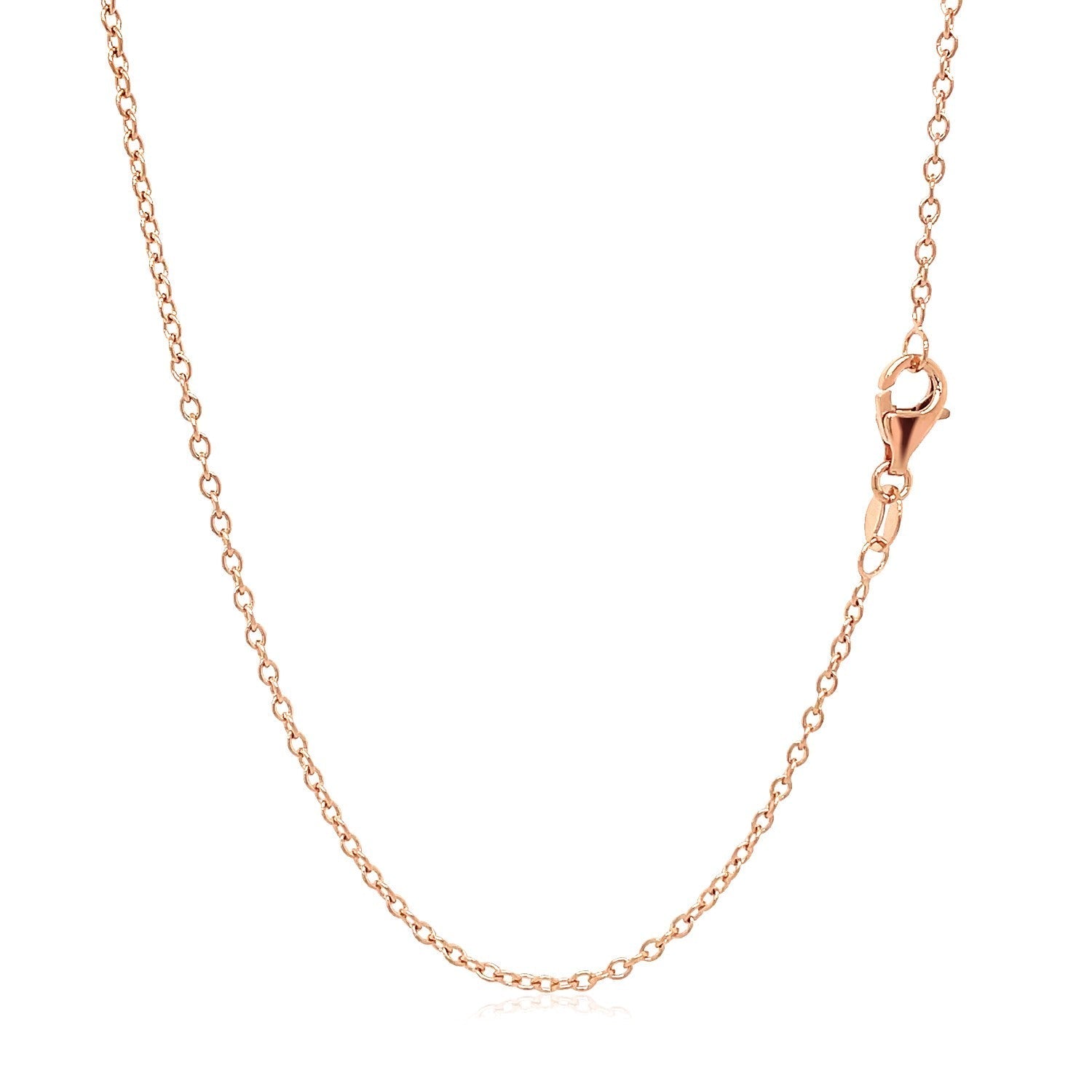 18k Rose Gold Round Oval Link Chain 1.5mm Bids.com