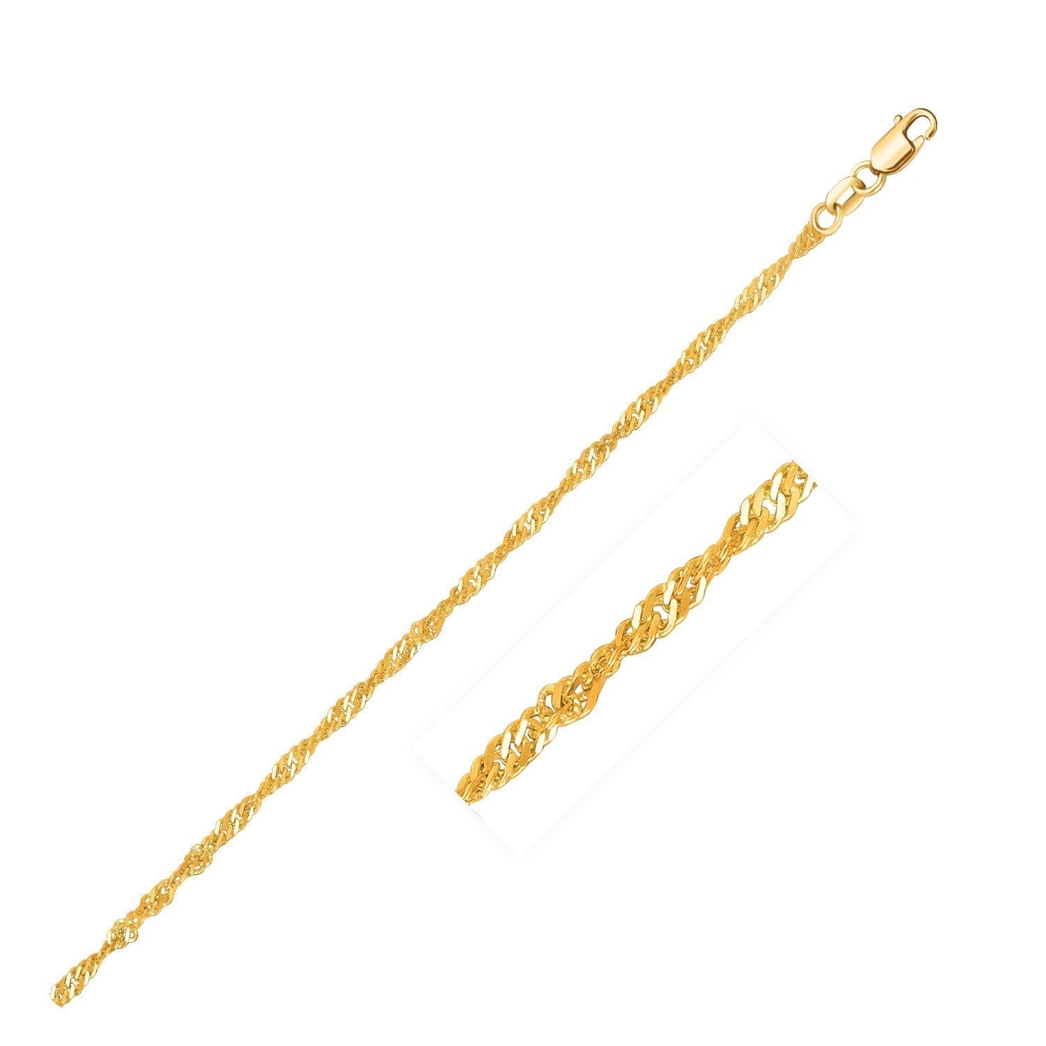 10k Yellow Gold Singapore Chain (1.80 mm) Bids.com