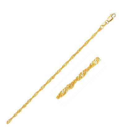 10k Yellow Gold Singapore Chain (1.80 mm) Bids.com