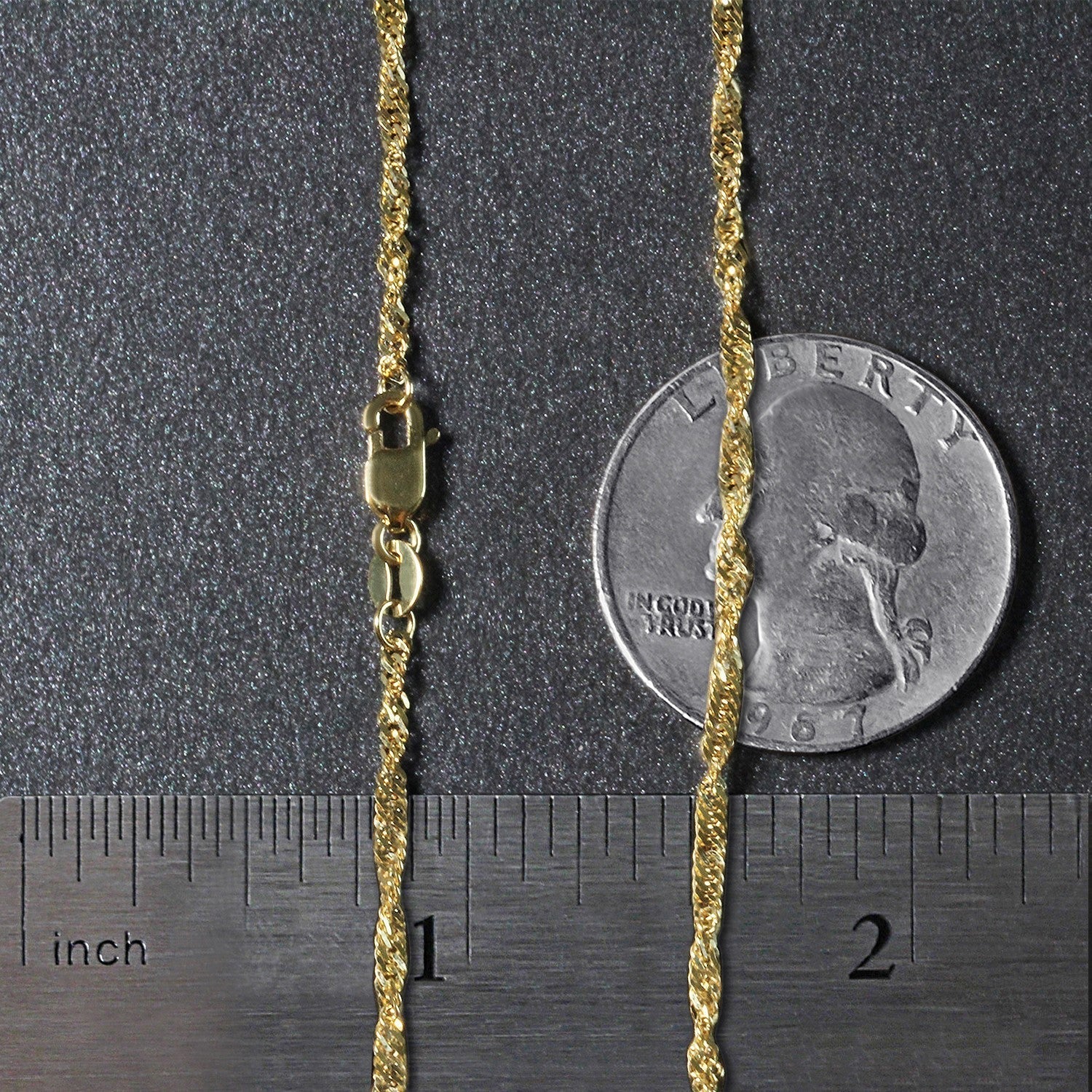 10k Yellow Gold Singapore Chain (1.80 mm) Bids.com