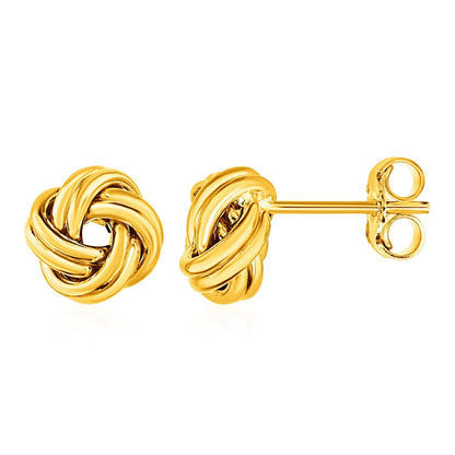 Love Knot Post Earrings in 14k Yellow Gold Bids.com