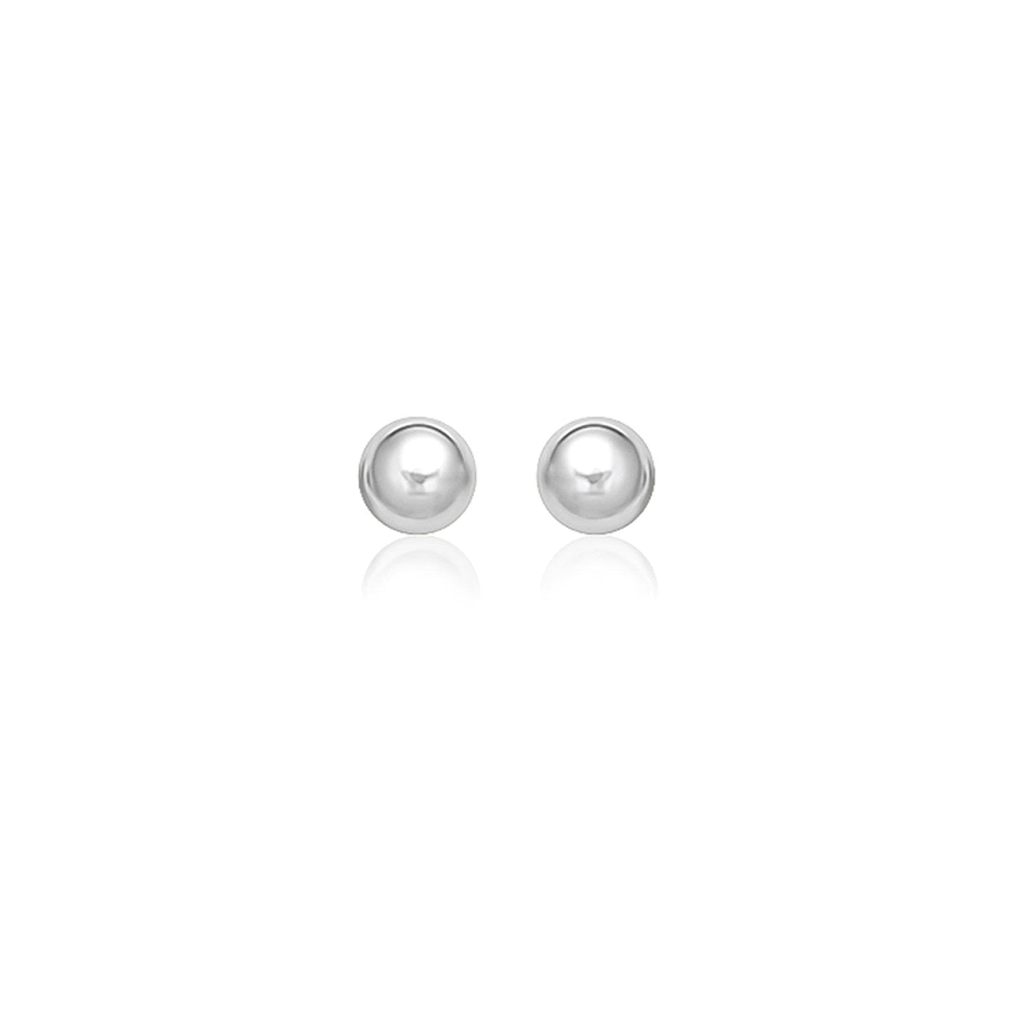 14k White Gold Classic Stud Earrings (8.0 mm) Bids.com