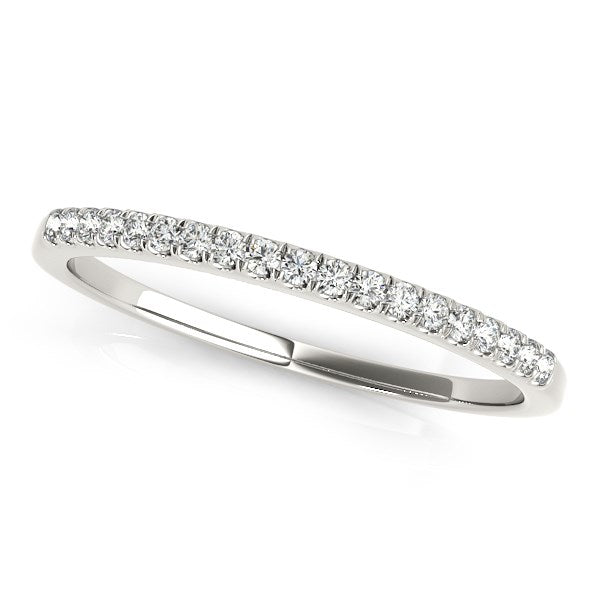 14k White Gold Scallop Pave Set Diamond Wedding Ring (1/8 cttw) Bids.com