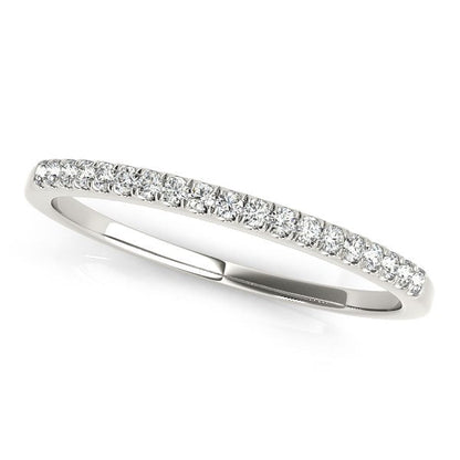 14k White Gold Scallop Pave Set Diamond Wedding Ring (1/8 cttw) Bids.com