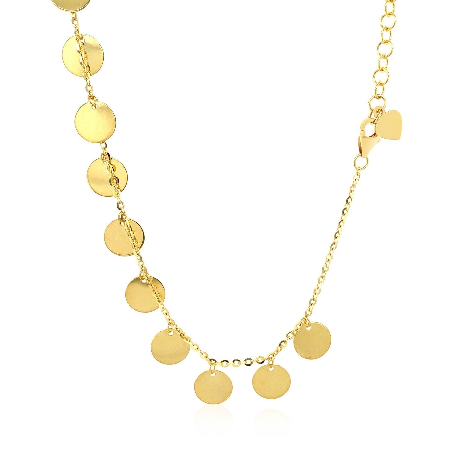 Choker Necklace with Polished Discs in 14k Yellow Gold Bids.com