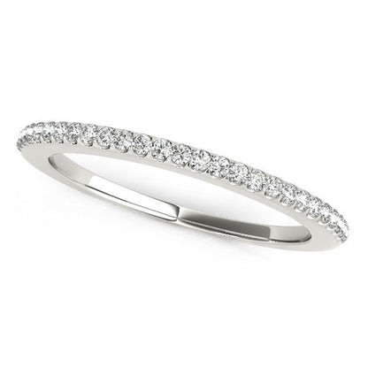 14k White Gold Pave Scallop Setting Diamond Wedding Band (1/8 cttw) Bids.com