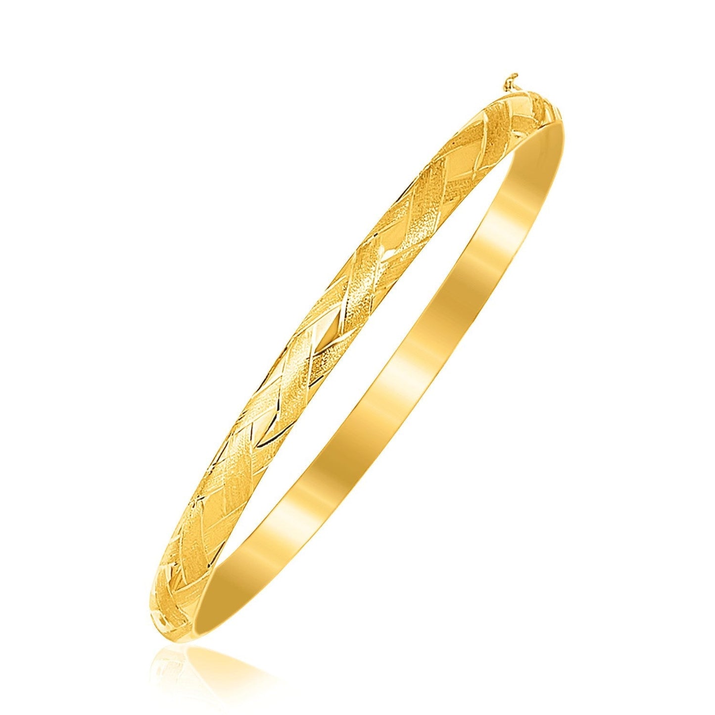 14k Yellow Gold Children's Bangle with Diamond Cuts Bids.com