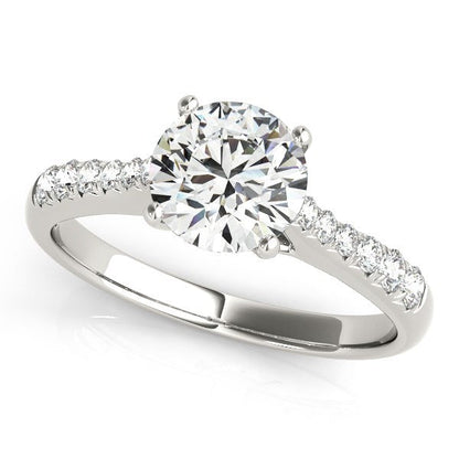 14k White Gold Round Cut Diamond Engagement Ring  (1 5/8 cttw) Bids.com