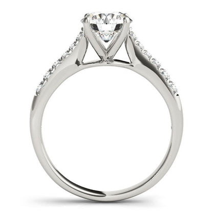 14k White Gold Round Cut Diamond Engagement Ring  (1 5/8 cttw) Bids.com