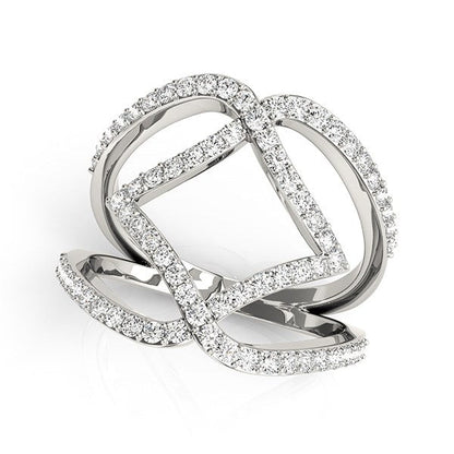 14k White Gold Entwined Design Diamond Dual Band Ring (3/4 cttw) Bids.com