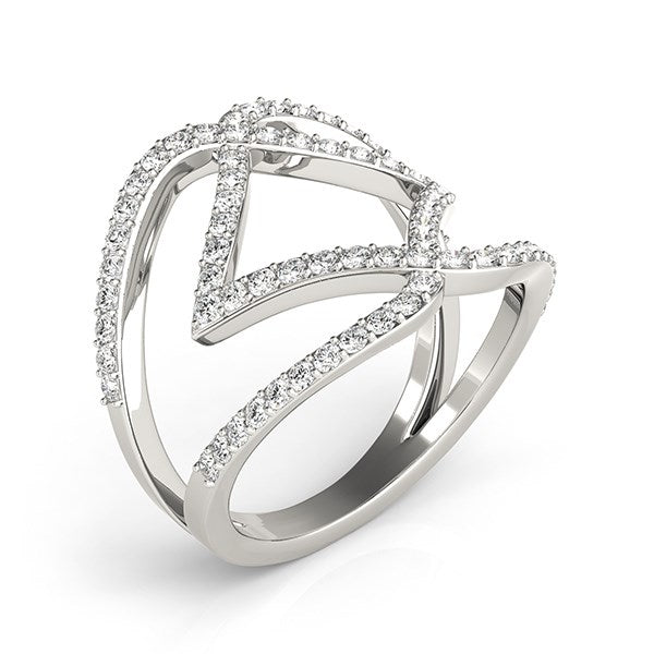 14k White Gold Entwined Design Diamond Dual Band Ring (3/4 cttw) Bids.com