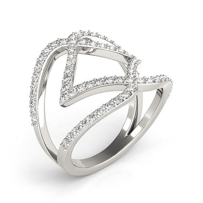 14k White Gold Entwined Design Diamond Dual Band Ring (3/4 cttw) Bids.com