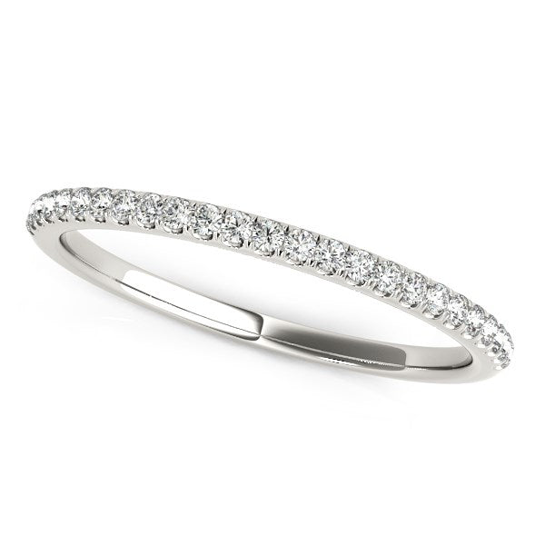 14k White Gold Diamond Wedding Band in Pave Setting (1/8 cttw) Bids.com