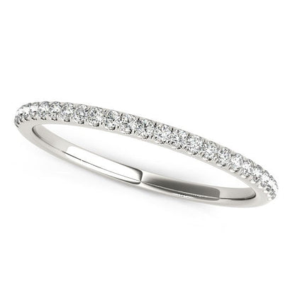 14k White Gold Diamond Wedding Band in Pave Setting (1/8 cttw) Bids.com