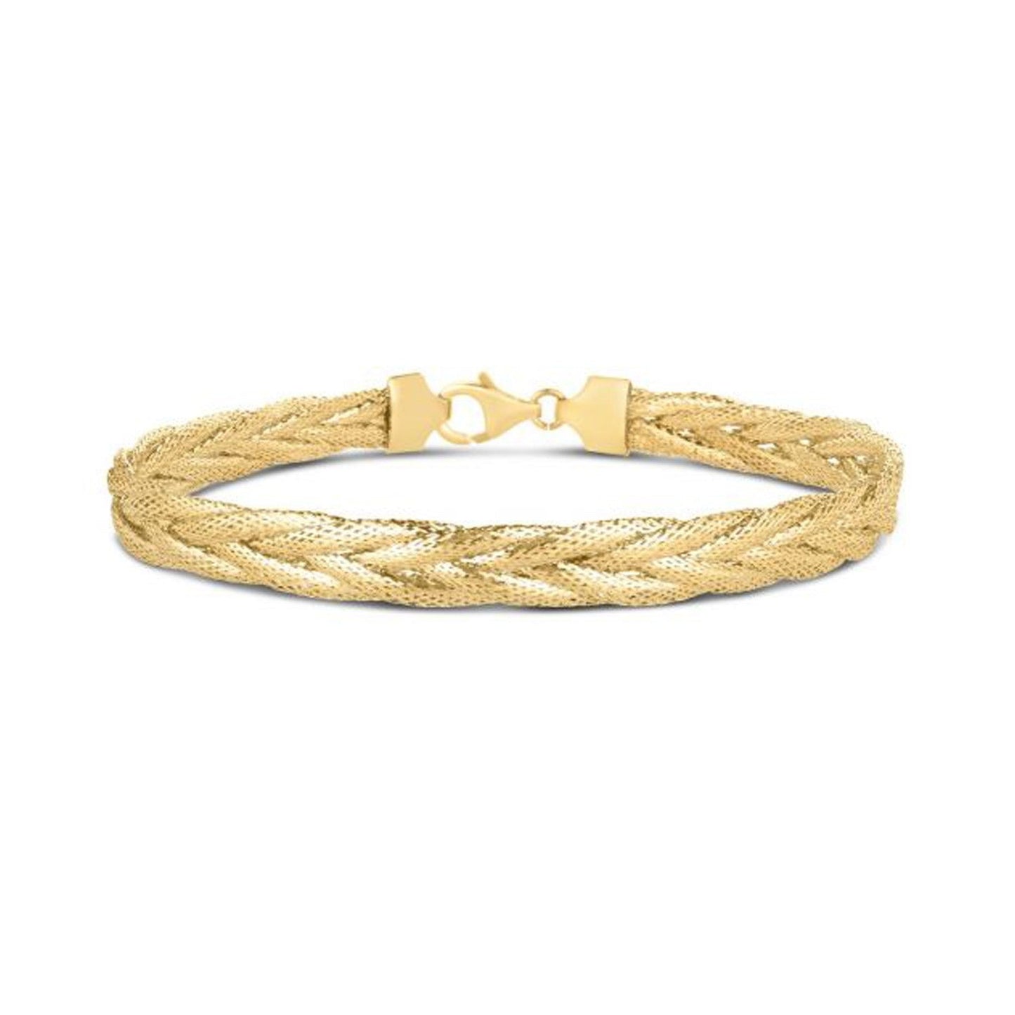 14k Yellow Gold Rapunzel Woven Bracelet (6.00 mm) Bids.com