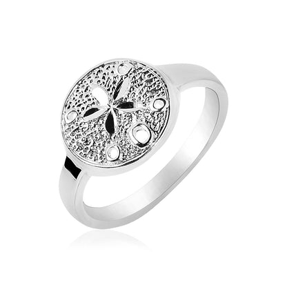 Sterling Silver Textured Sand Dollar Ring Bids.com