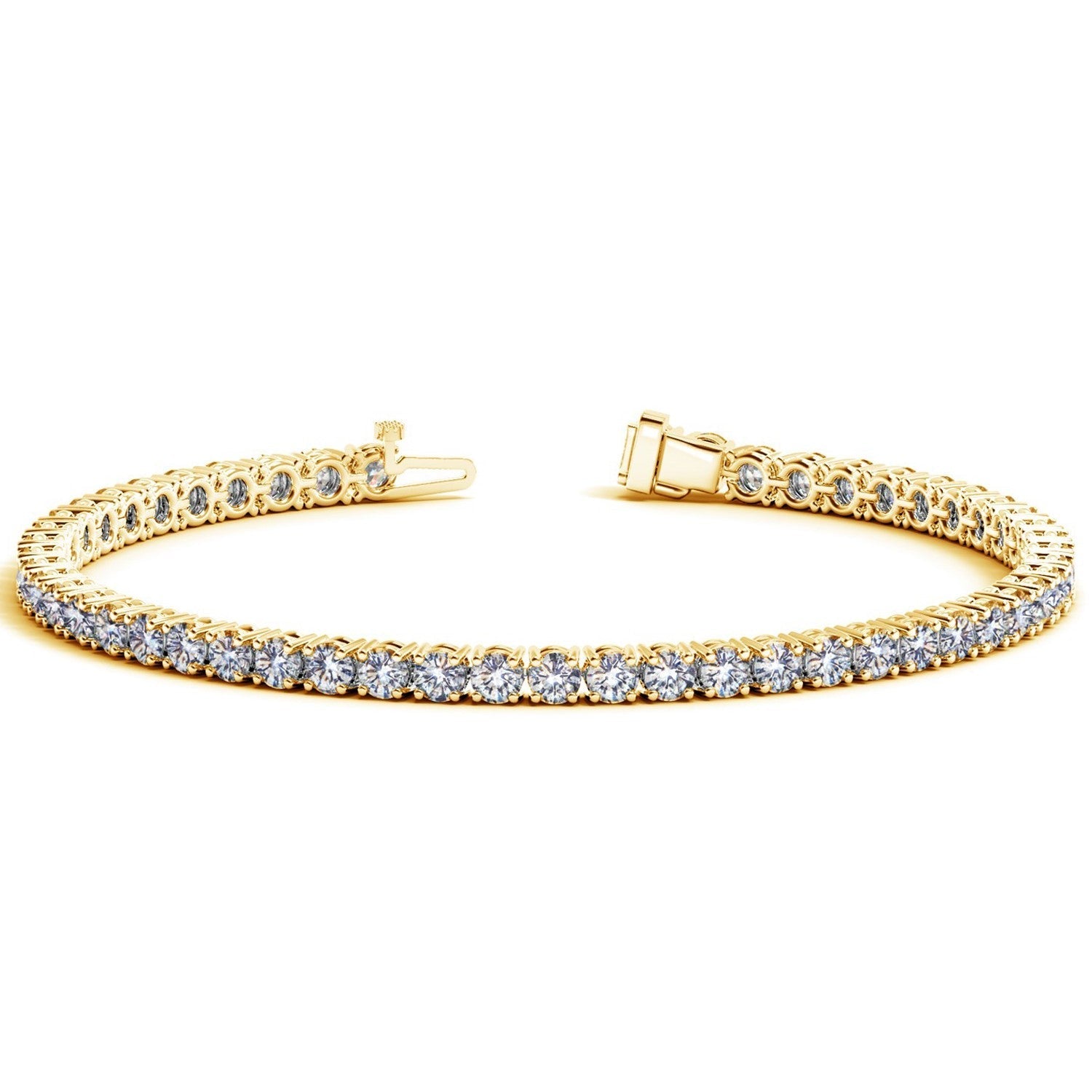 Lab Grown Round Diamond Tennis Bracelet in 14k Yellow Gold (7 cctw F/G  VS2/SI1) Bids.com