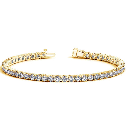 Lab Grown Round Diamond Tennis Bracelet in 14k Yellow Gold (7 cctw F/G  VS2/SI1) Bids.com
