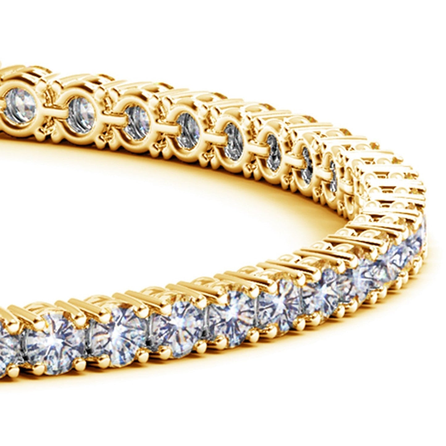 Lab Grown Round Diamond Tennis Bracelet in 14k Yellow Gold (7 cctw F/G  VS2/SI1) Bids.com