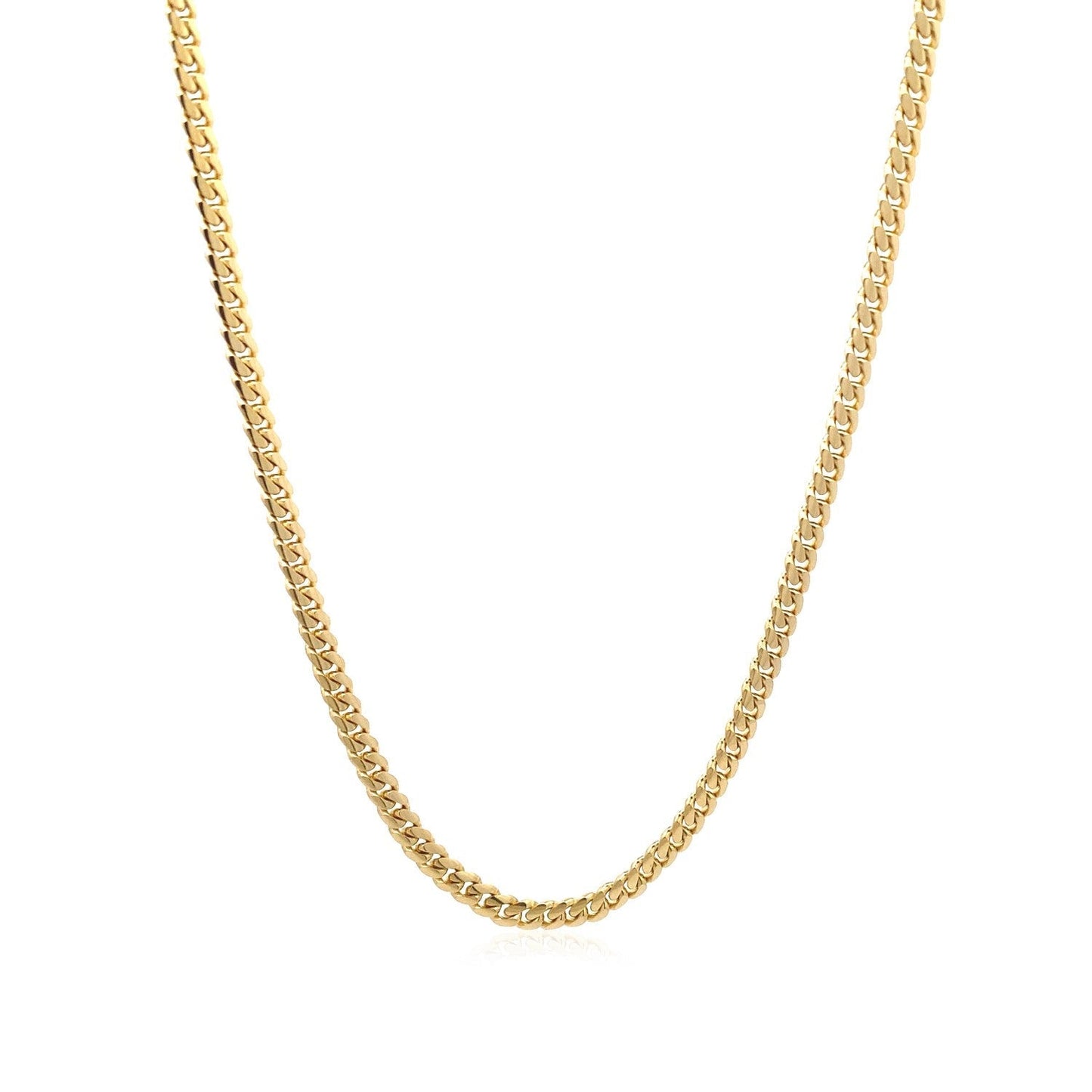 3.2mm 14k Yellow Gold Classic Solid Miami Cuban Chain Bids.com