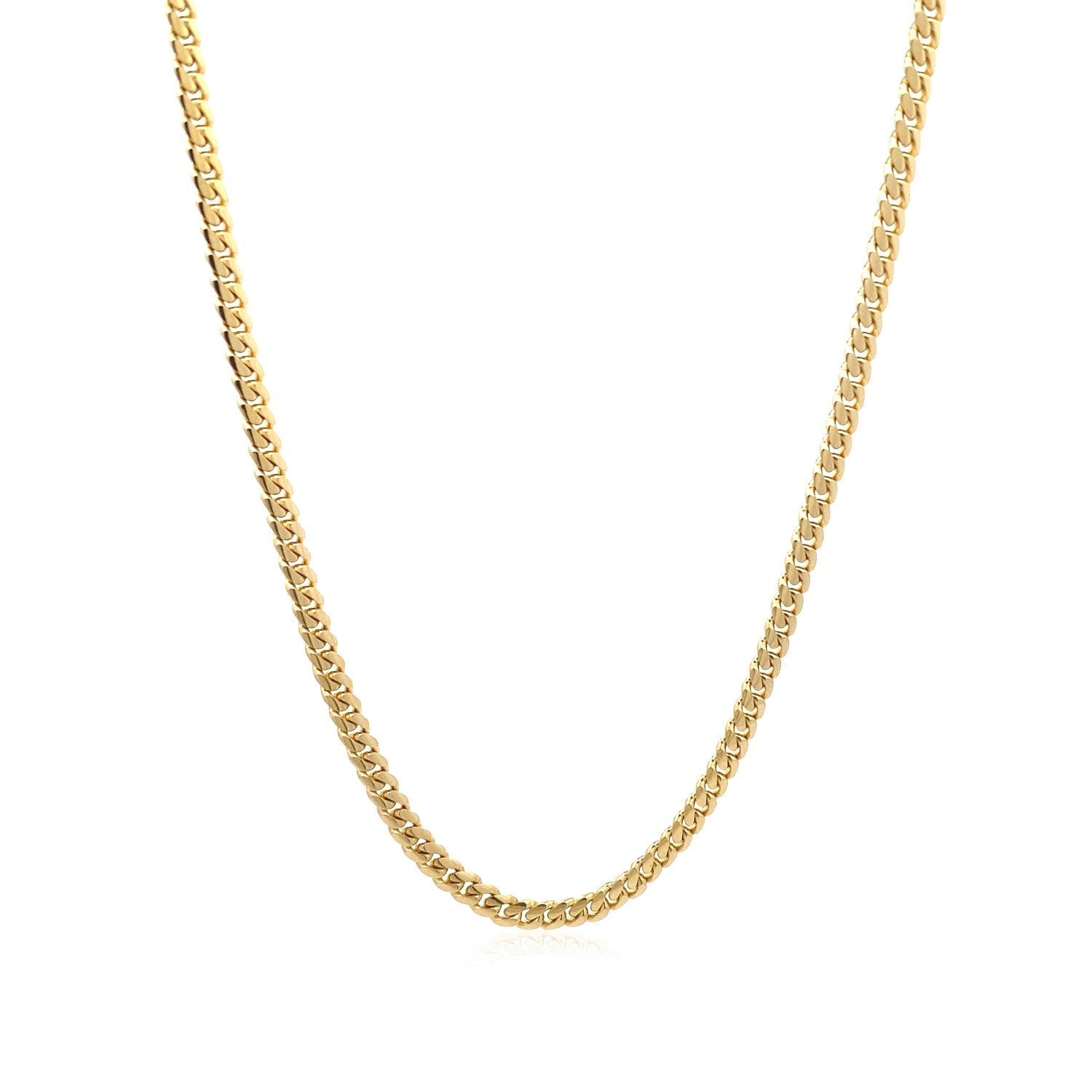 3.2mm 14k Yellow Gold Classic Solid Miami Cuban Chain Bids.com