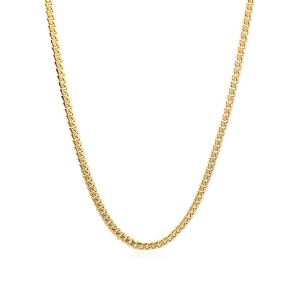 3.2mm 14k Yellow Gold Classic Solid Miami Cuban Chain Bids.com