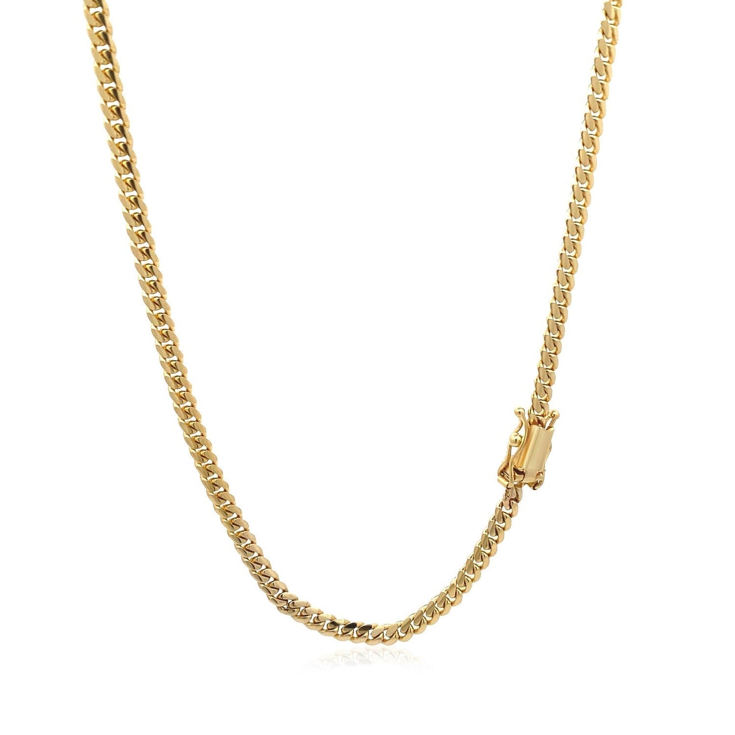 3.2mm 14k Yellow Gold Classic Solid Miami Cuban Chain Bids.com