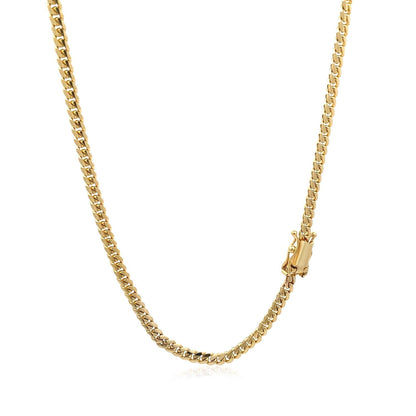 3.2mm 14k Yellow Gold Classic Solid Miami Cuban Chain Bids.com