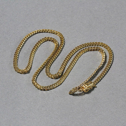 3.2mm 14k Yellow Gold Classic Solid Miami Cuban Chain Bids.com