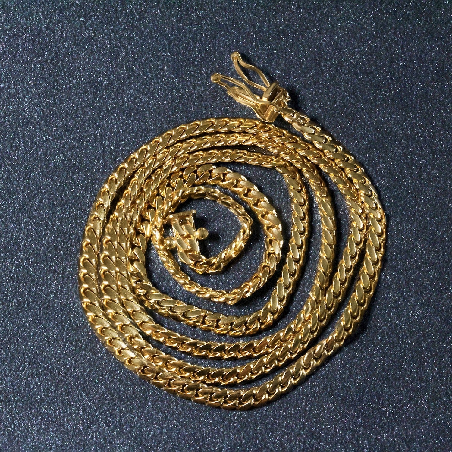3.2mm 14k Yellow Gold Classic Solid Miami Cuban Chain Bids.com