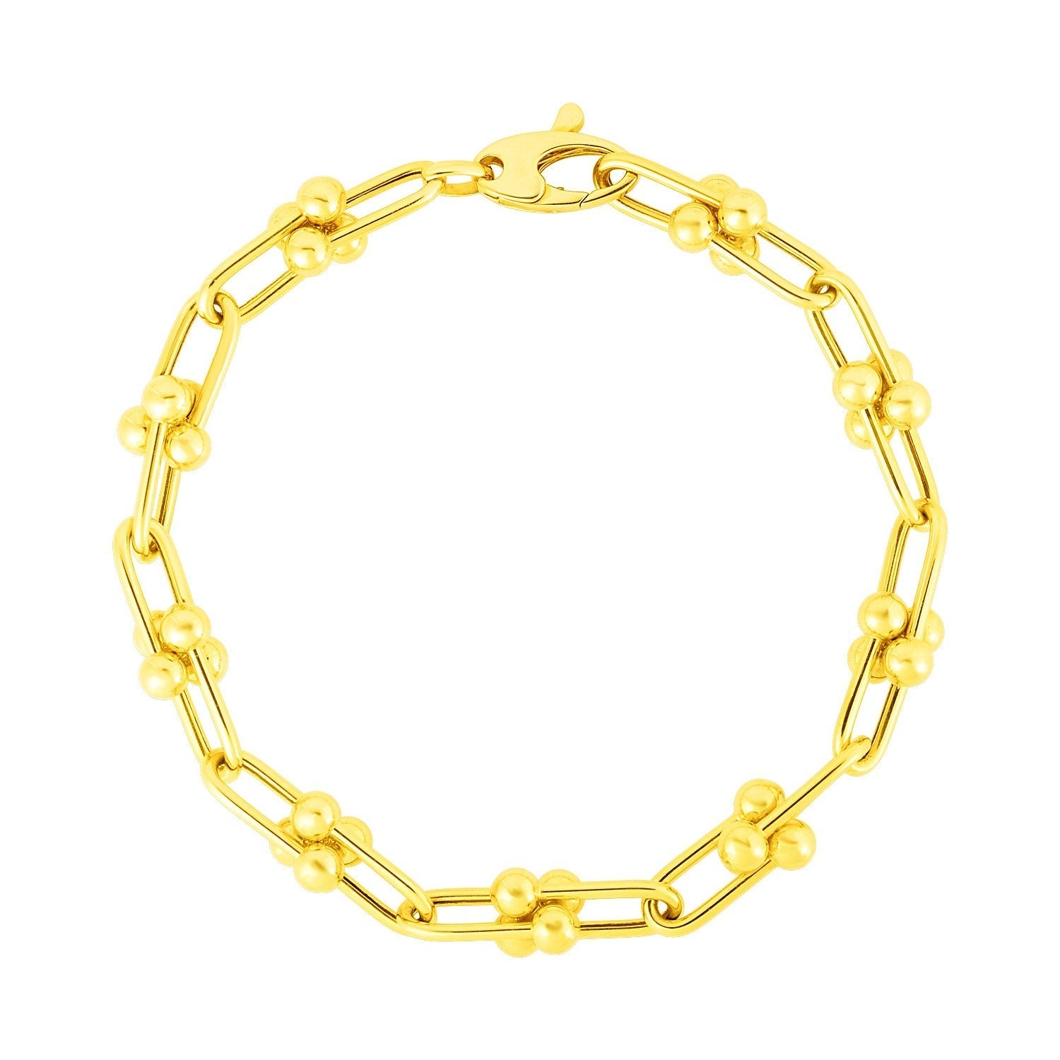 14k Yellow Gold 7 1/2 inch Jax Chain Bracelet Bids.com
