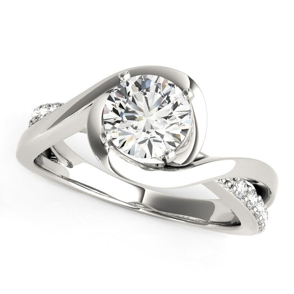 14k White Gold Split Band Round Bypass Diamond Engagement Ring (1 1/8 cttw) Bids.com