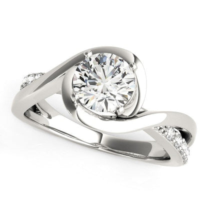 14k White Gold Split Band Round Bypass Diamond Engagement Ring (1 1/8 cttw) Bids.com