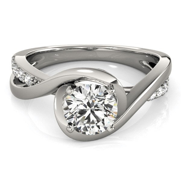 14k White Gold Split Band Round Bypass Diamond Engagement Ring (1 1/8 cttw) Bids.com