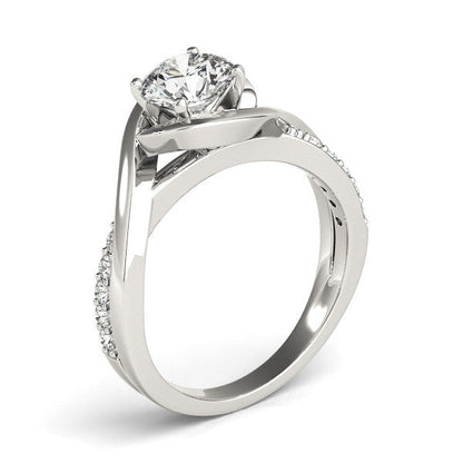 14k White Gold Split Band Round Bypass Diamond Engagement Ring (1 1/8 cttw) Bids.com