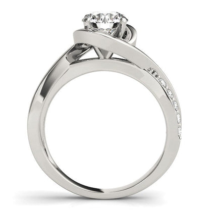 14k White Gold Split Band Round Bypass Diamond Engagement Ring (1 1/8 cttw) Bids.com