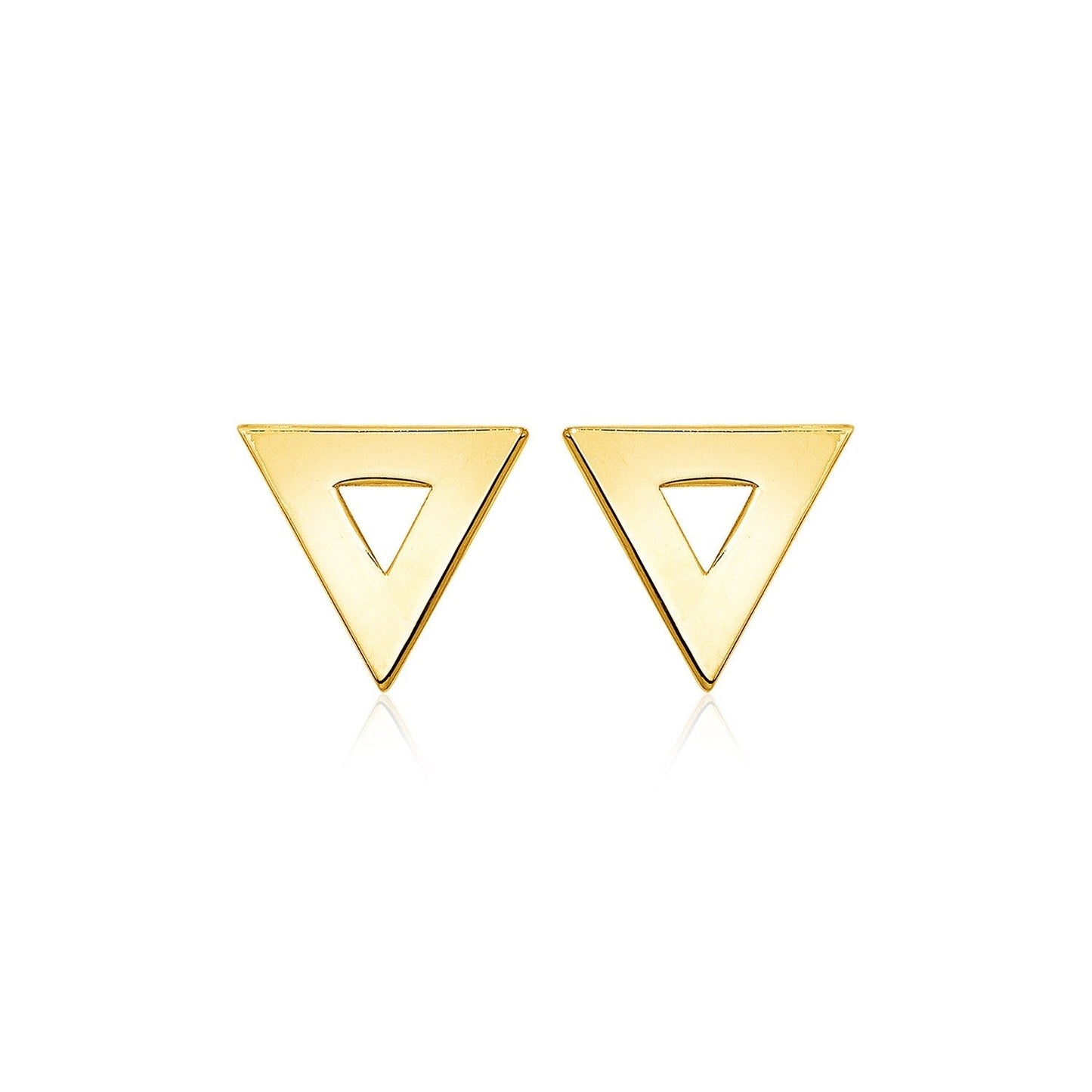 14k Yellow Gold Polished Open Triangle Post Earrings Bids.com