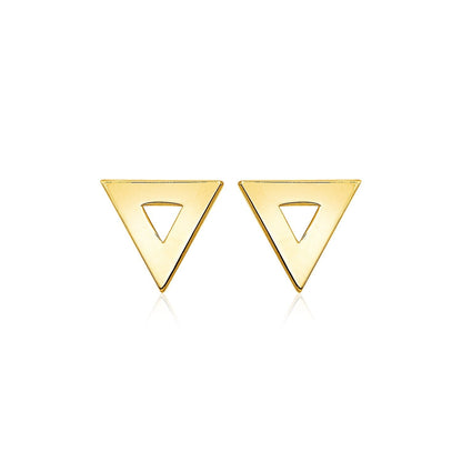 14k Yellow Gold Polished Open Triangle Post Earrings Bids.com