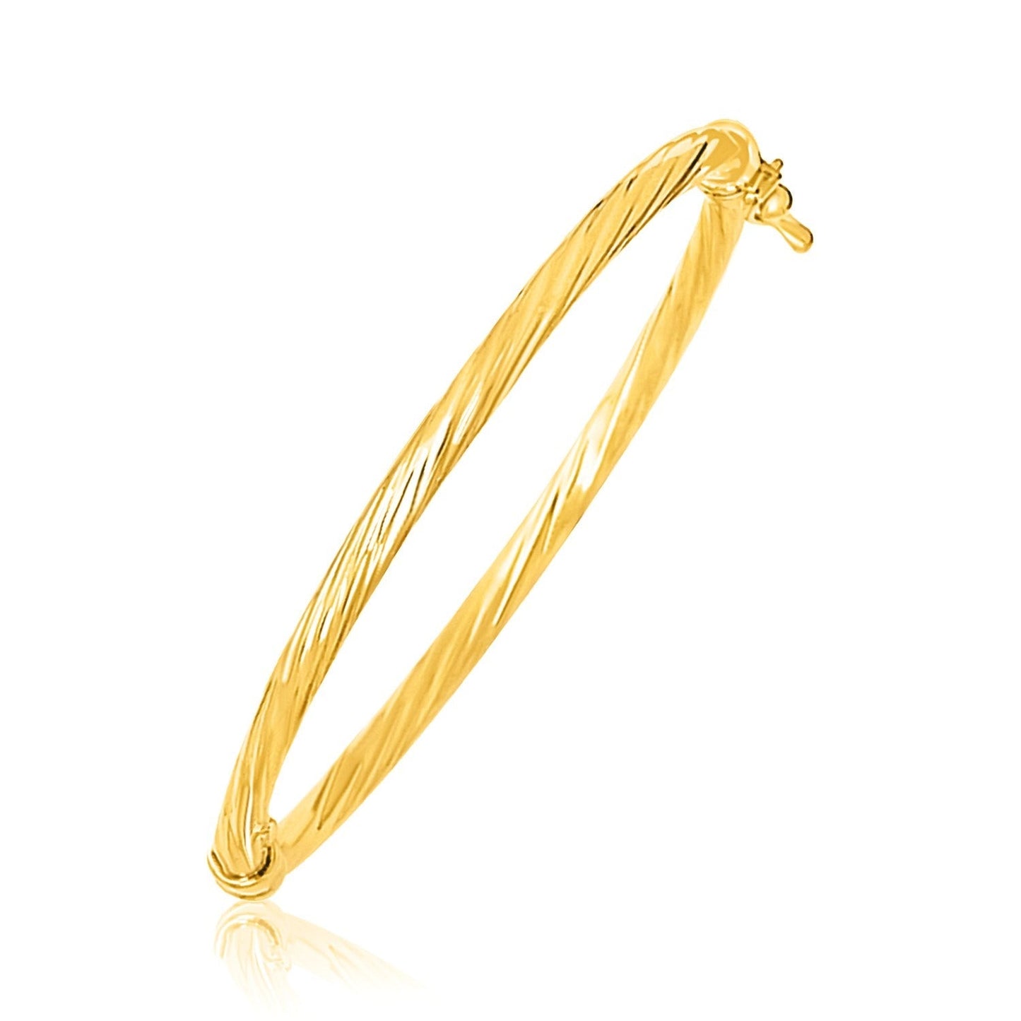 14k Yellow Gold Children's Bangle with Spiral Motif Style Bids.com