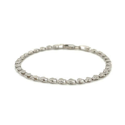 2.9mm 14k White Gold Heart Anklet Bids.com