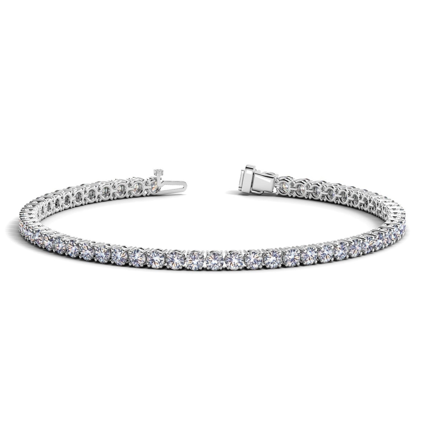Lab Grown Round Diamond Tennis Bracelet in 14k White Gold (5 cctw  F/G  VS2/SI1) Bids.com