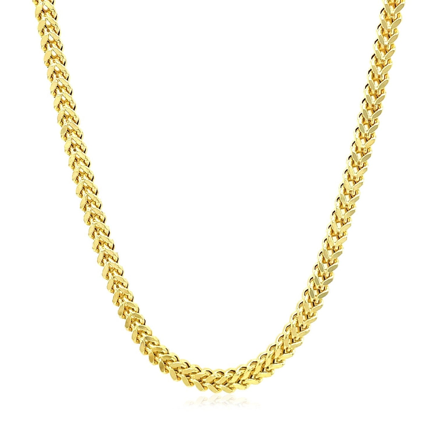 3.2mm 14k Yellow Gold Square Franco Chain Bids.com