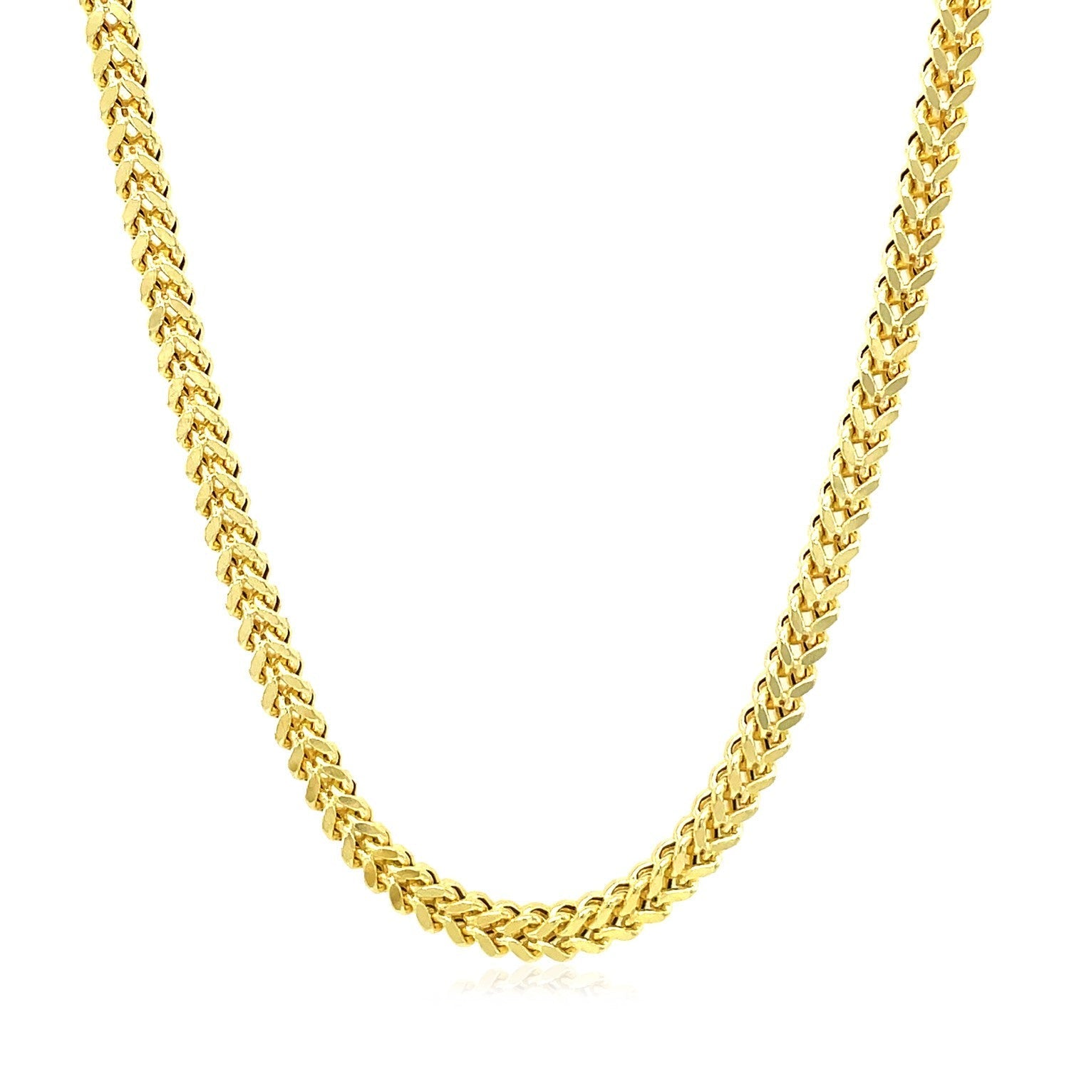 3.2mm 14k Yellow Gold Square Franco Chain Bids.com