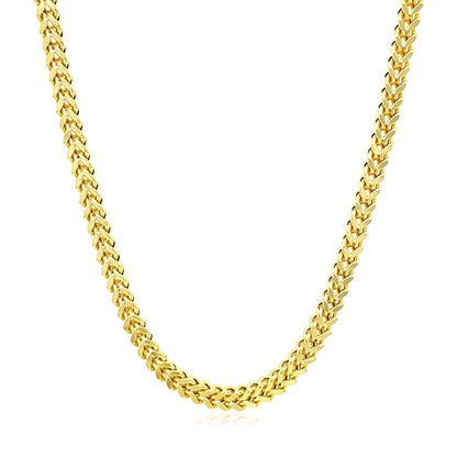3.2mm 14k Yellow Gold Square Franco Chain Bids.com