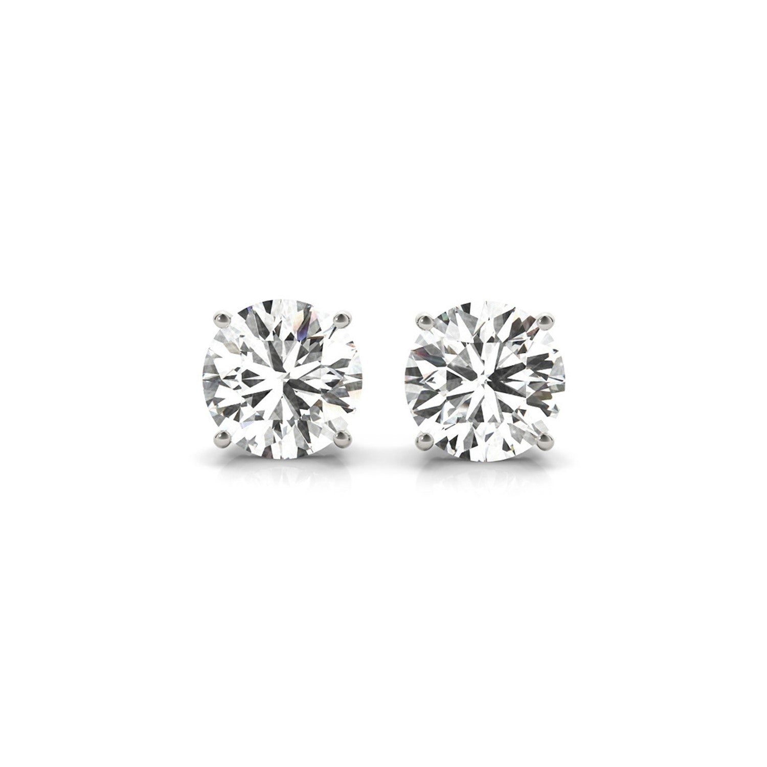 4 cttw Certified IGI Lab Grown Round Diamond Stud Earrings 14k White Gold (G/VS2) Bids.com