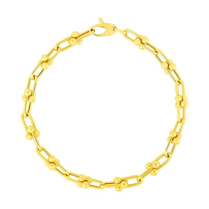 14k Yellow Gold 7 1/2 inch Jax Chain Bracelet Bids.com