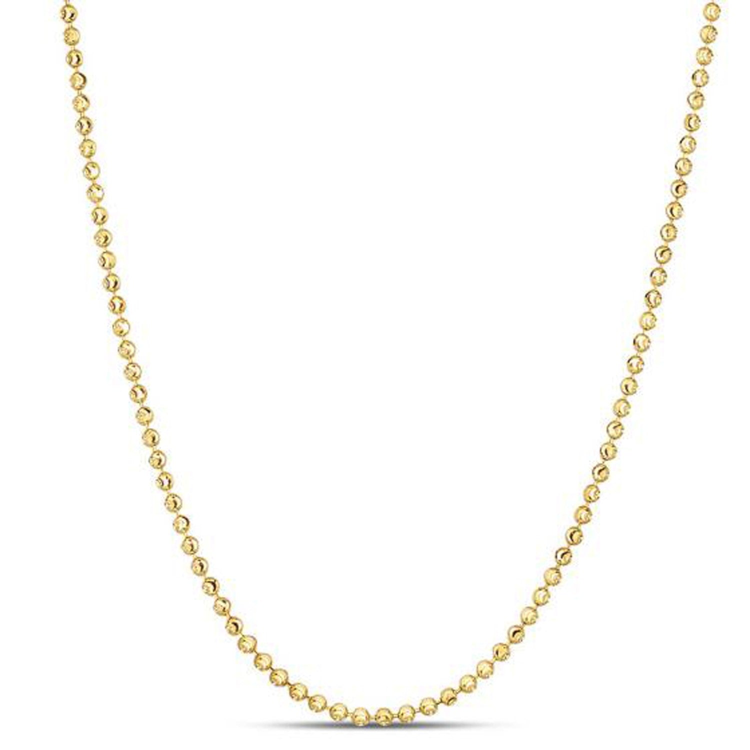 Moon Cut Bead Chain in 14k Yellow Gold (2.00 mm) Bids.com
