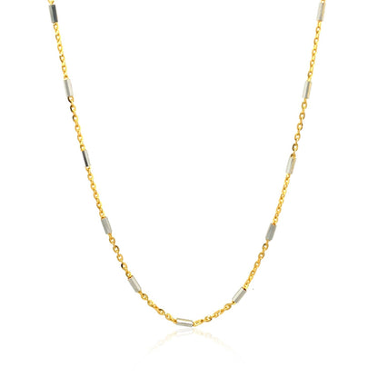 Bar Links Pendant Chain in 14k Two Tone Gold (1.4mm) Bids.com