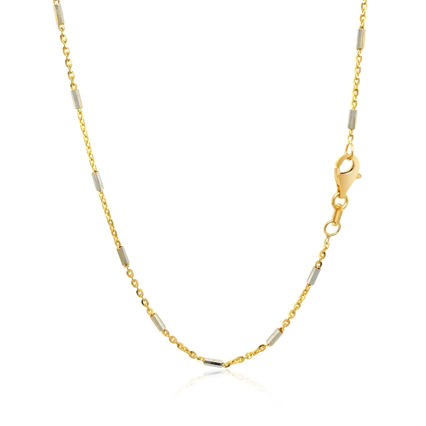 Bar Links Pendant Chain in 14k Two Tone Gold (1.4mm) Bids.com