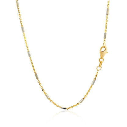 Bar Links Pendant Chain in 14k Two Tone Gold (1.4mm) Bids.com